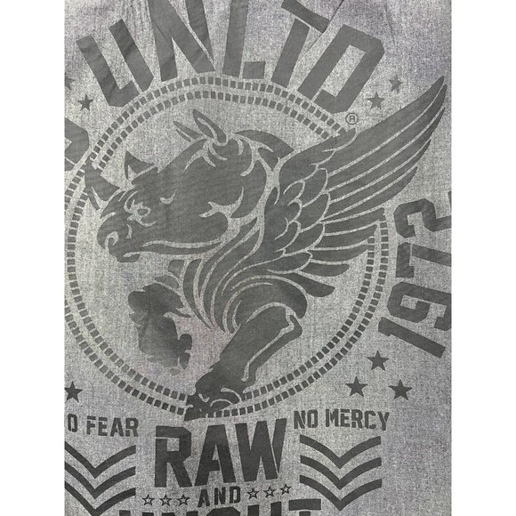 Ecko Unlimited Y2K Men Short Sleeve Button Front Shirt Sz M Gray Graphic Back‎ - Picture 8 of 10